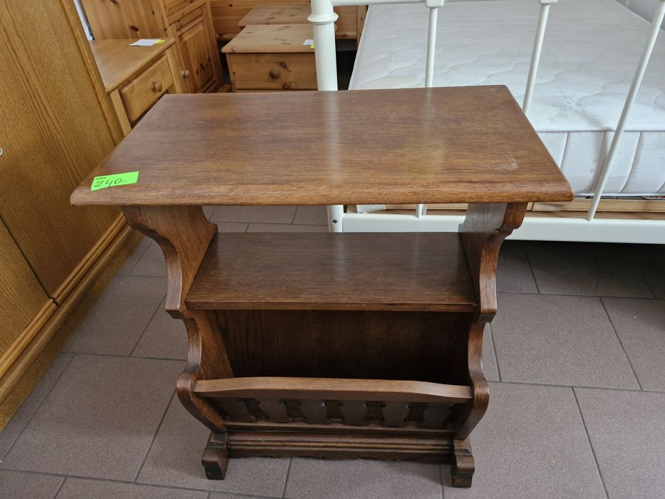 Stolik kawowy gazetnik drewniany ciemny brąz wysyłka