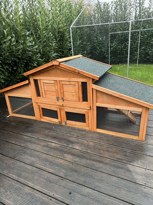 Drewniany kurnik / domek dla kur lub królików z wybiegem
