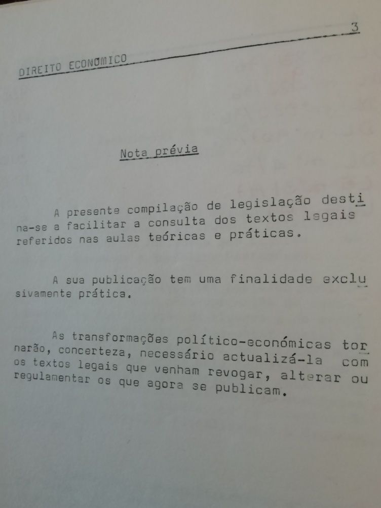 Direito Económico - Textos Legislativos, Fac. Direito de Lisboa