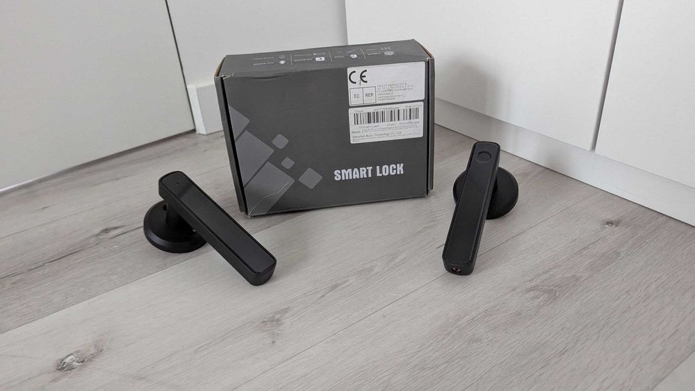 Розумний біометричний дверний замокTUYA RAYKUBE M3 blue ручка