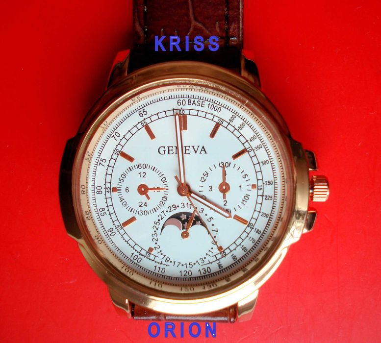 Zegarek - Geneve - Biznesowy Chronograf  Męski