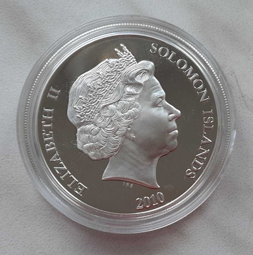 Srebrna moneta z Wysp Salomona, 10 dolarów, kuskus plamisty 2010 rok