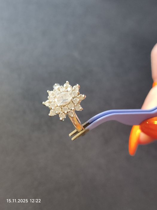 Pierścionek srebrny 925, średnica 19,8 m, duży rozm 22