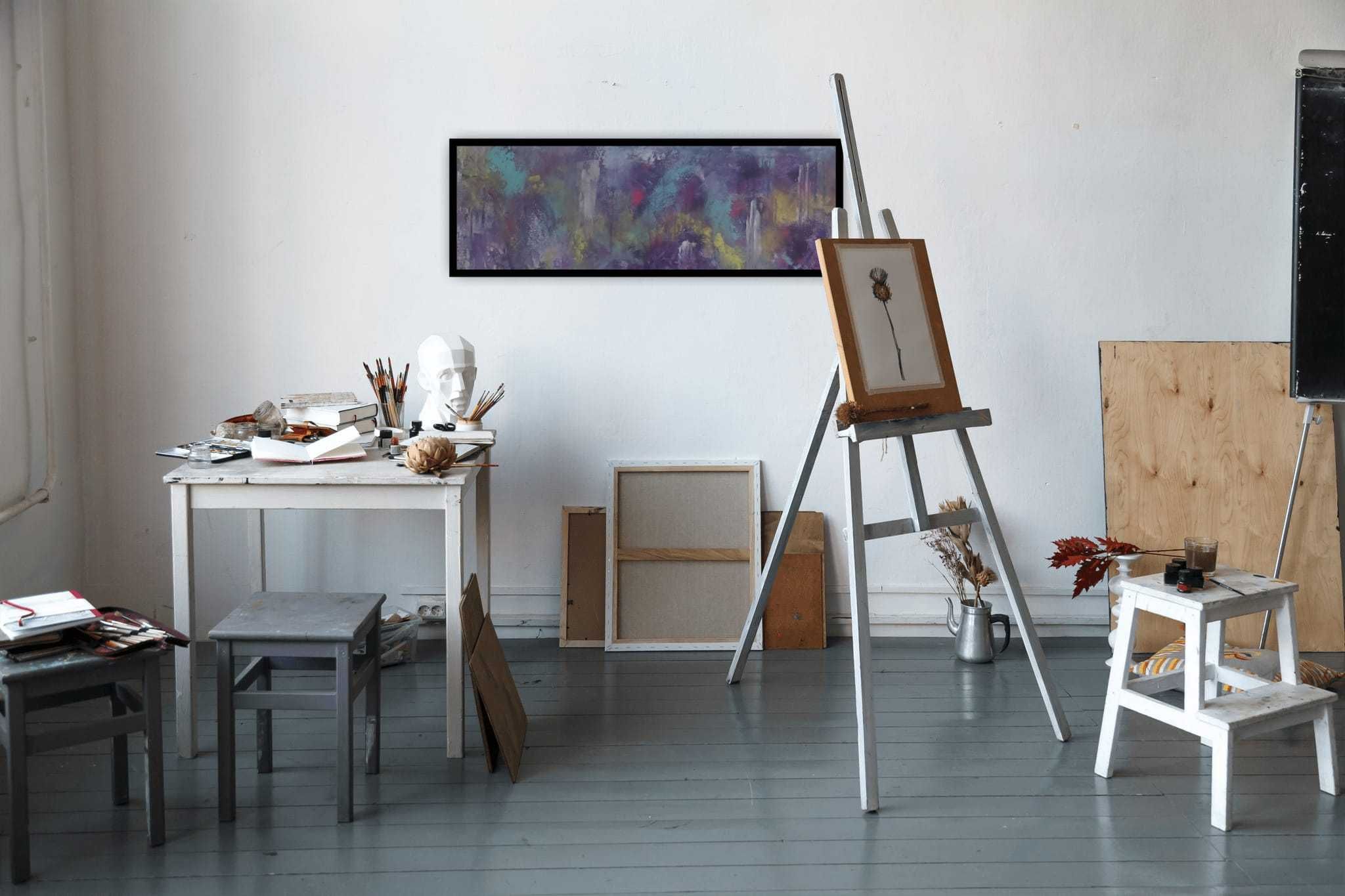 Obraz Abstrakcja - akryl na płótnie 120x40cm
