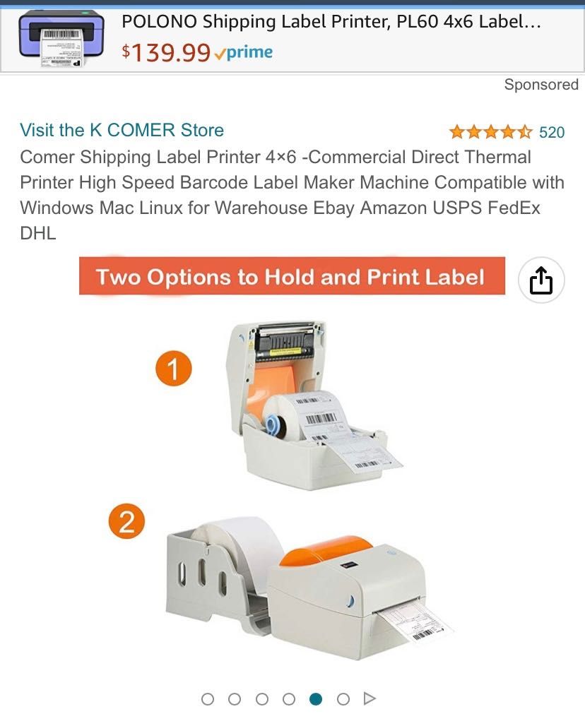 Термопринтер KComer для друку етикеток і не тільки