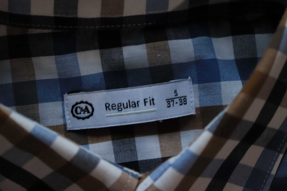 Koszula C&A r. S męska bawełniana w kratkę wielokolor. dł. rękaw