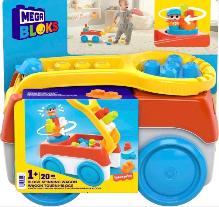 Klocki Mega Bloks Wózek z klockami "Buduj i kręć" HHN00