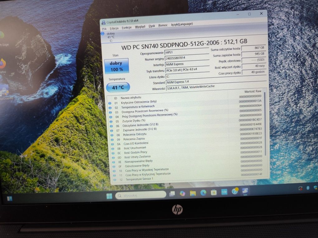 Roczny HP 15-FD0615 Intel N200 4x3,7GHz SSD 512GB RAM 8GB  FHD Win11