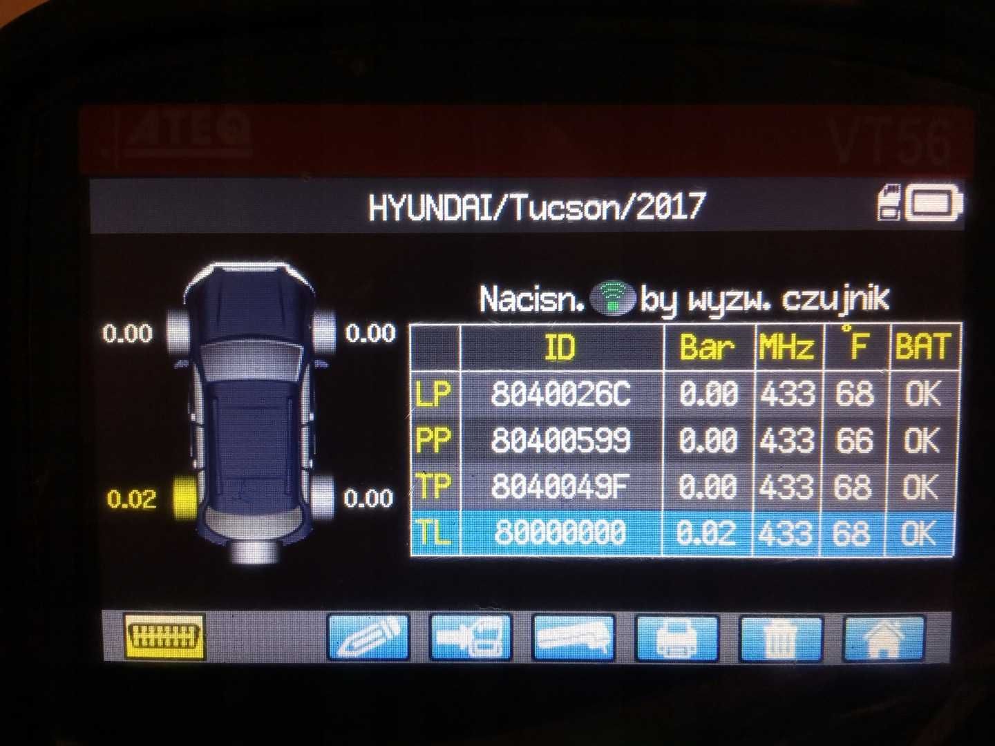 1x czujnik ciśnienia TPMS HYUNDAI i20 TUSCON 52933C1100