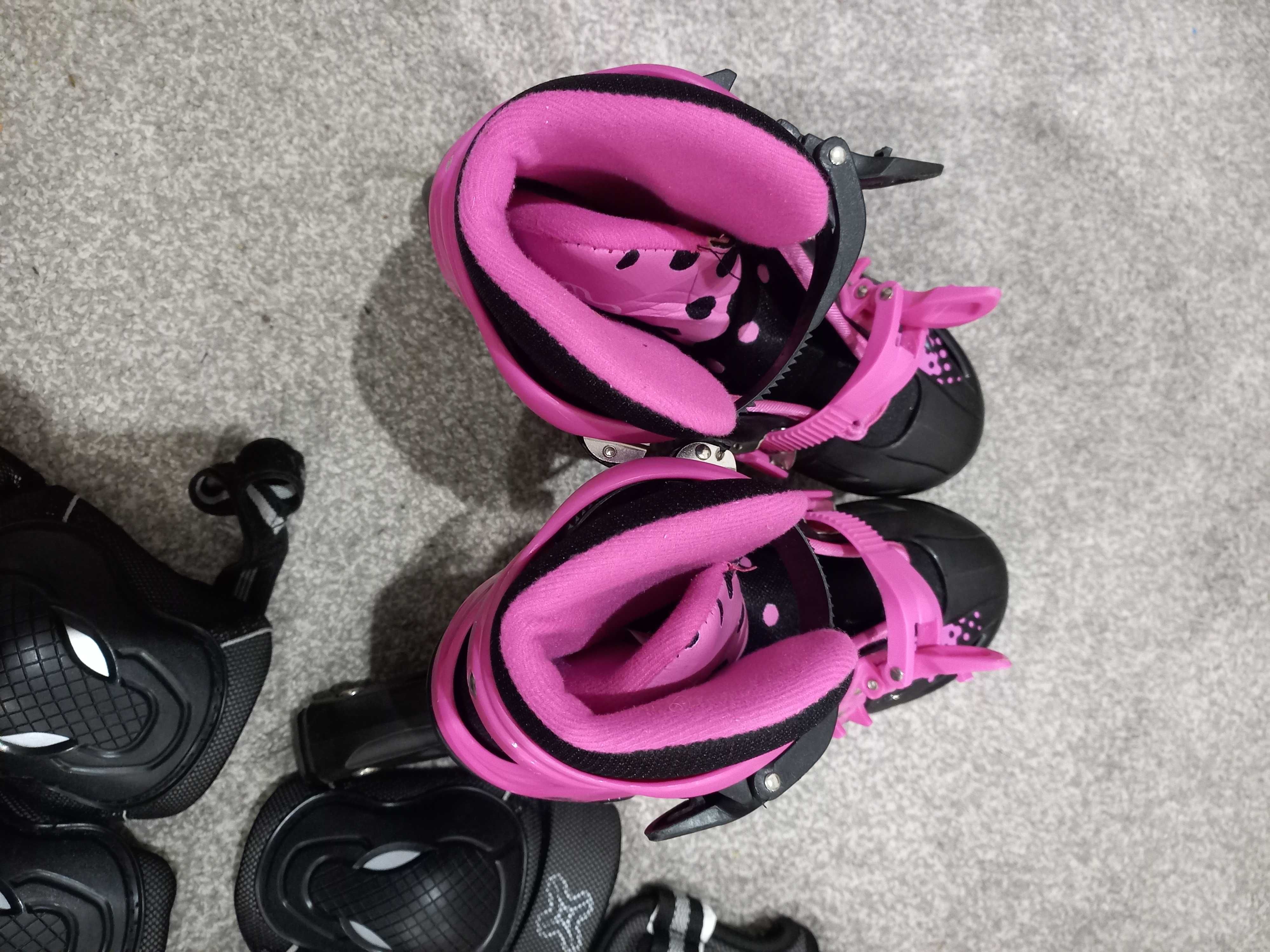 Vendo estes patins em linha com todas as protecções