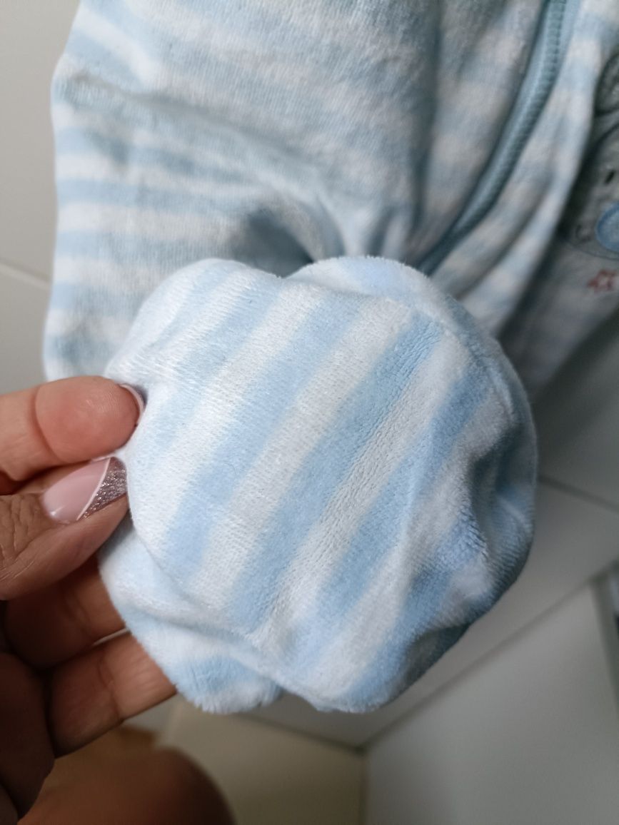 Gruby kombinezon dla niemowlaka bawełna miś odpinany r.62 do wózka
