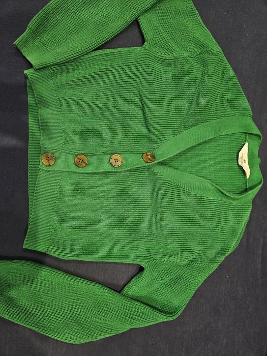 Kardigan dziewczęcy zielony 134 H&M
