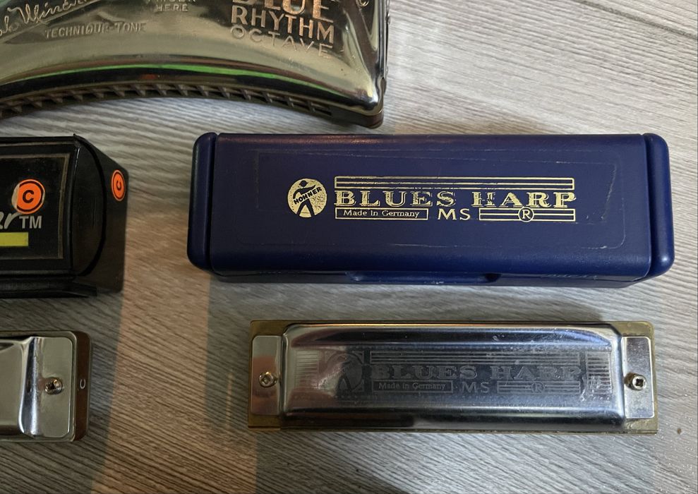 Zestaw 5 harmonijek ustnych m.in.Hohner, Borrah Minevitch.