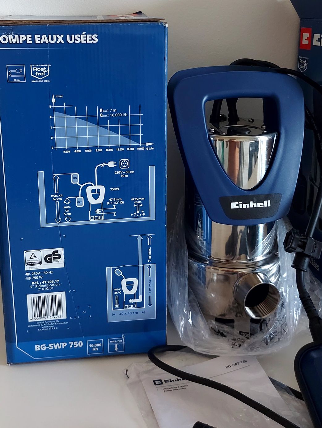 Einhell Погружной дренажный  насос для грязой воды и фикалиев