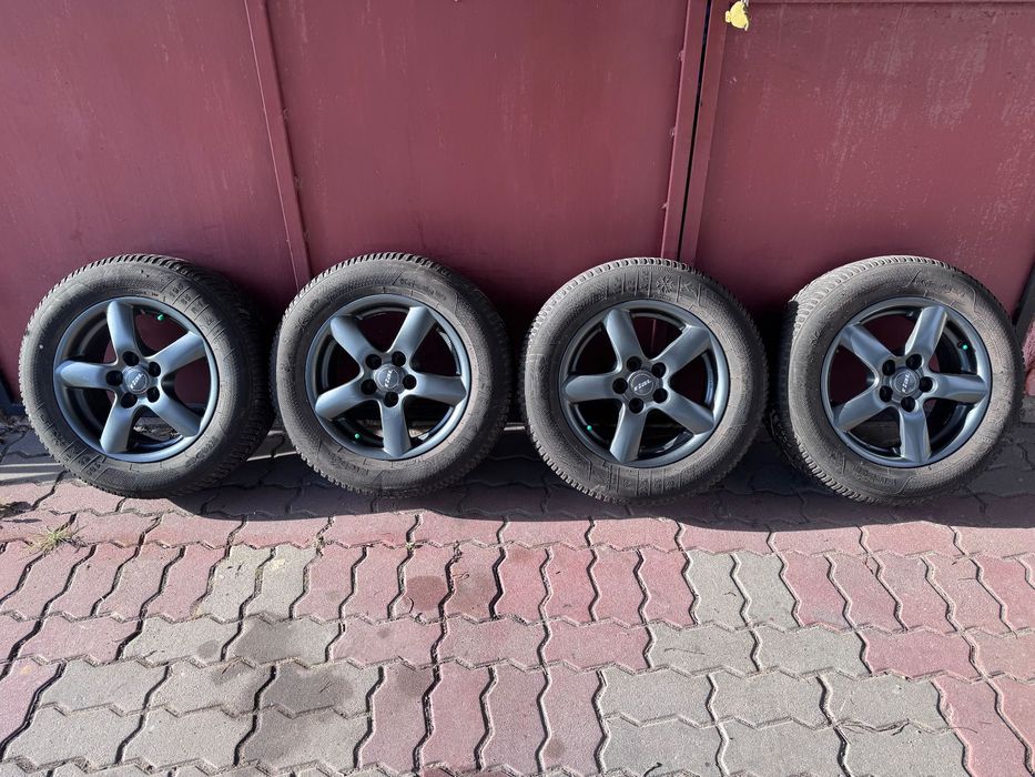 Felgi «RIAL» R15 5x100 z oponami zimowymi «Kleber 195/65 DOT17 5mm»
