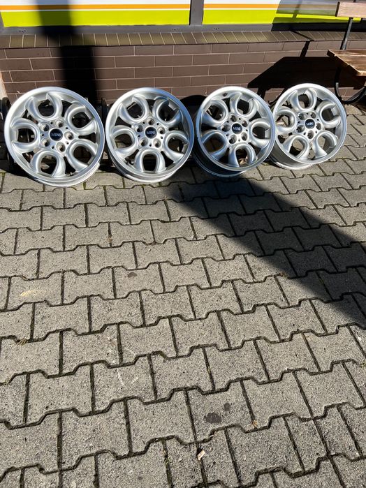Sprzedam (lub zamiana) felgi aluminiowe do Mini i koło do Opla 17””