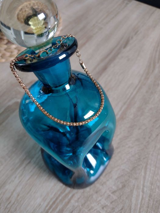 Bransoletka plecionka, kolor lekko różowego złota