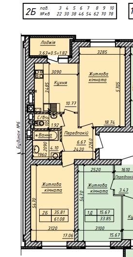2-х кімнатна квартира, ЖК Нові Жуляни