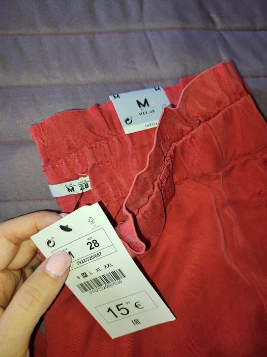 Calças mulher cor salmão tamanho M lefties