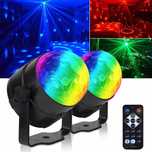 Kula disco projektor LED RGB oświetlenie dyskotekowe z pilotem 2szt.