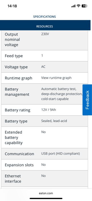 UPS EATON 5E 850i usb