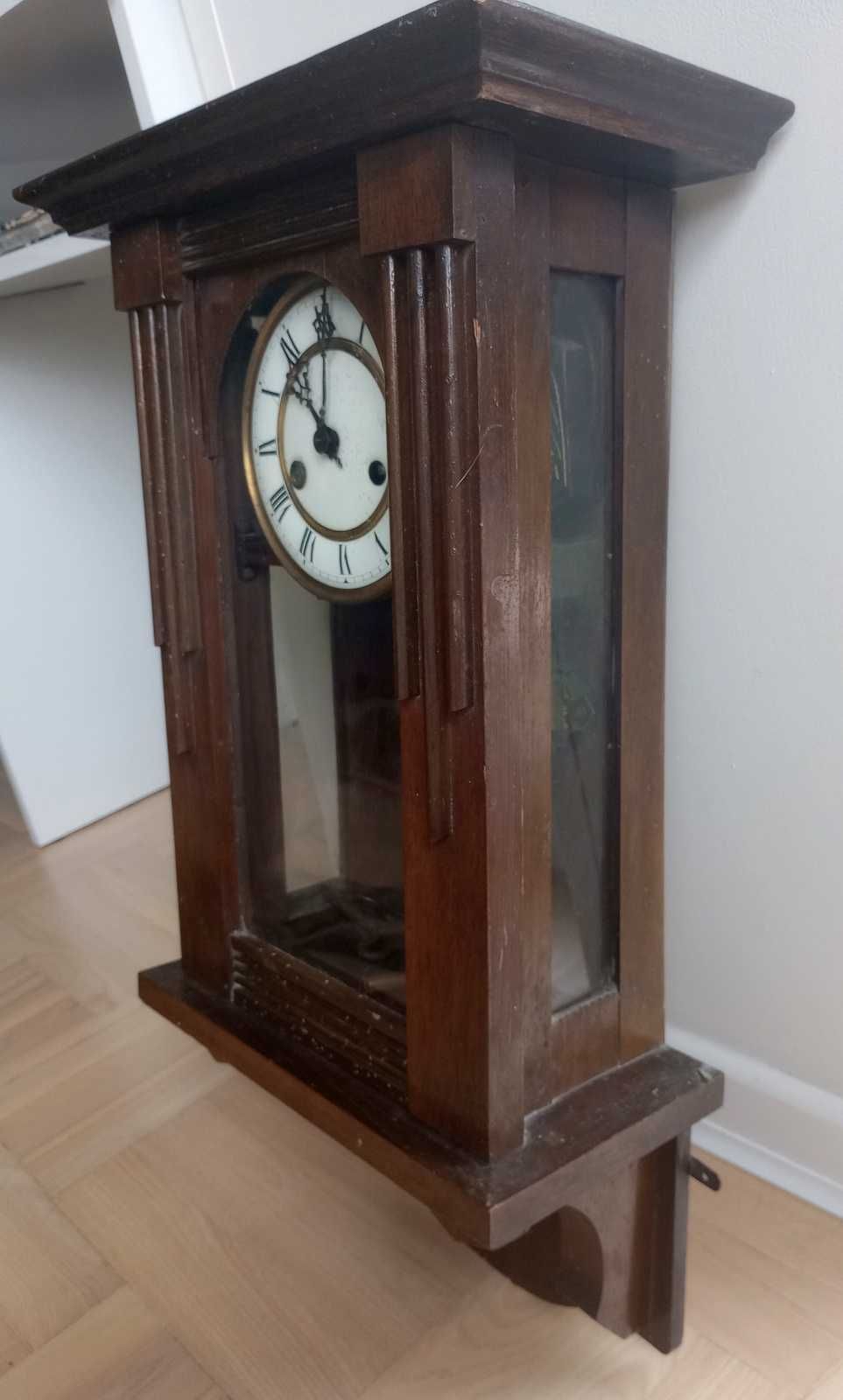 zegar wiszący drewniany retro zabytkowy Carl Badische