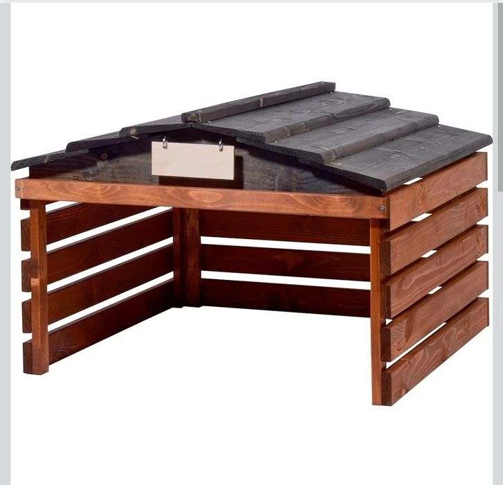 Dobar 56193E garaz dla robota Domek, Drewno, Brązowy/Czarny, 78,5 x 74