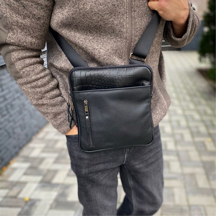 Чоловіча шкіряна сумка натуральна шкіра Tablet Croco leather