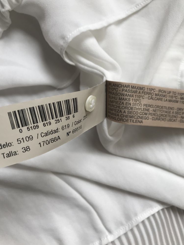Biała bluzka plisowana Massimo Dutti M wada