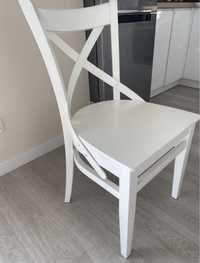 Krzesło drewniane białe styl skandynawski nowoczesny