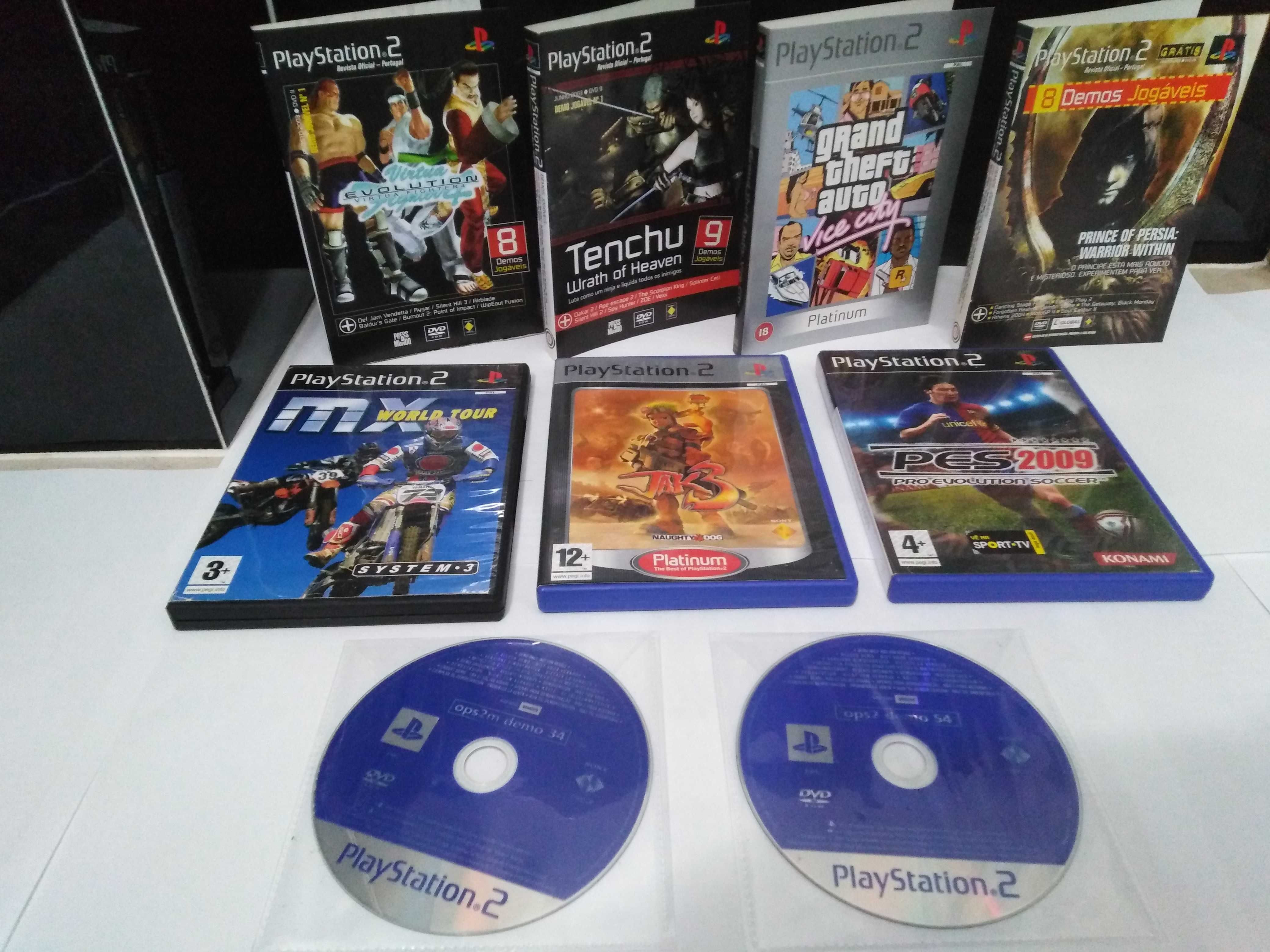 Conjunto Playstation 2 - 3 jogos +2 demos+ 4 capas.