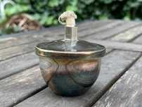 platerowana sygnowana mini lampka oliwna naftowa, Vintage