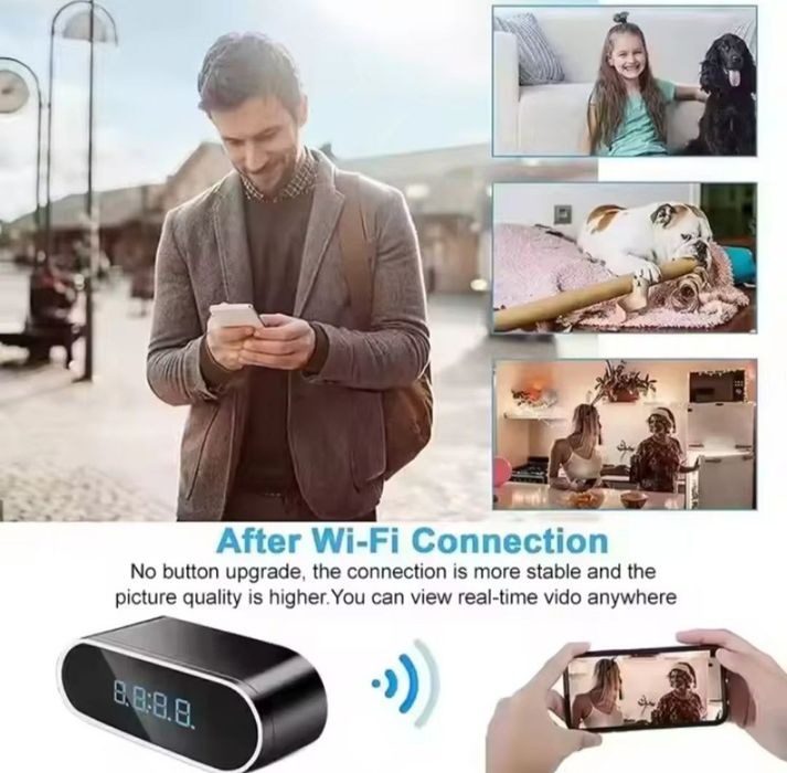 Міні камера, WIFI, будильник, часи, нічне бачення. Карта пам'яті.