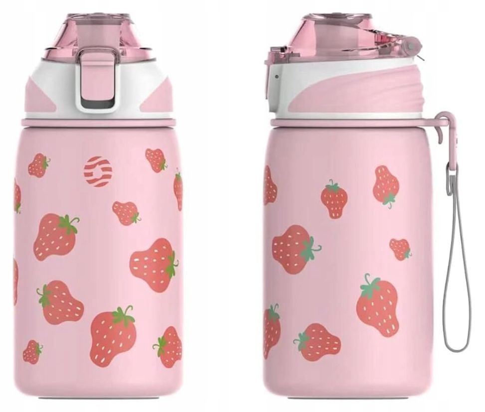 Butelka Na Wodę Termiczna Stal Nierdzewna 400ml Truskawka