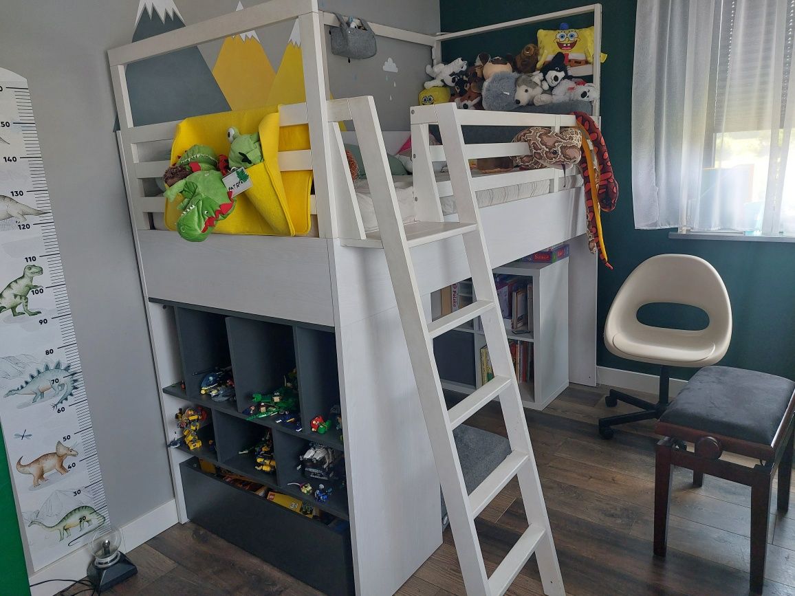 Łóżko multi lewe Nest VOX z szufladą i lampą