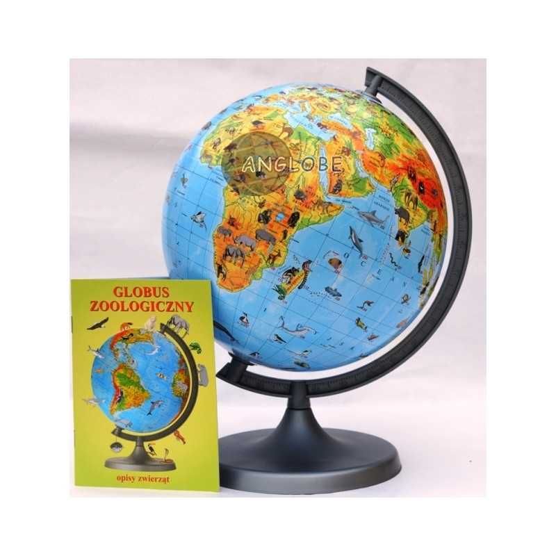 Globus Zoologiczny 220mm + książeczka + kolorowy karton + aplikacja