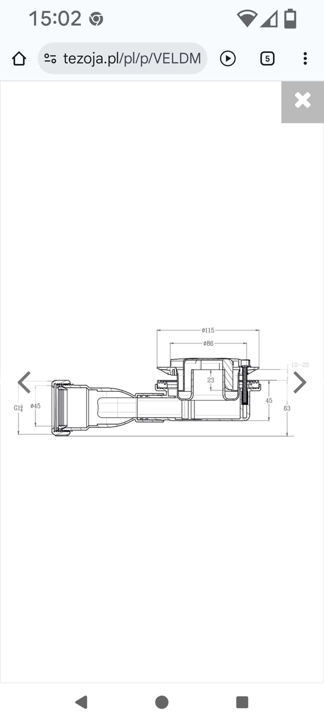 Brodzik łazienkowy 80x120 Veldman +syfon