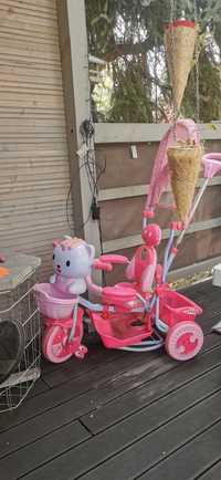 Rowerek różowy trójkołowy