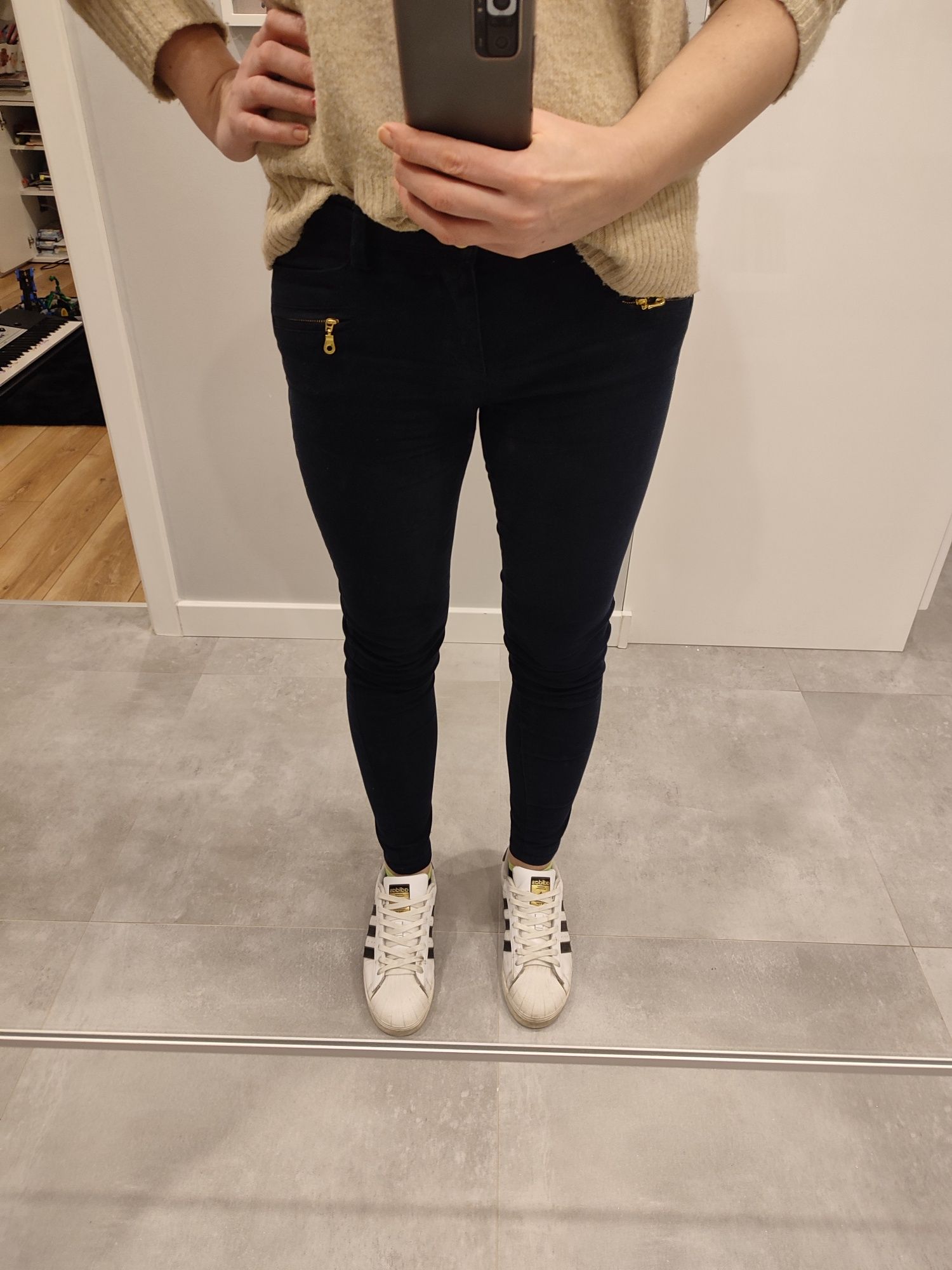 Granatowe spodnie River Island rozmiar 38 M