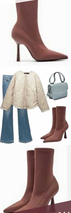 Botins lycra rosa ZARA