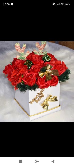 Kwiaty mydlane box ba Święta Bożego Narodzenia