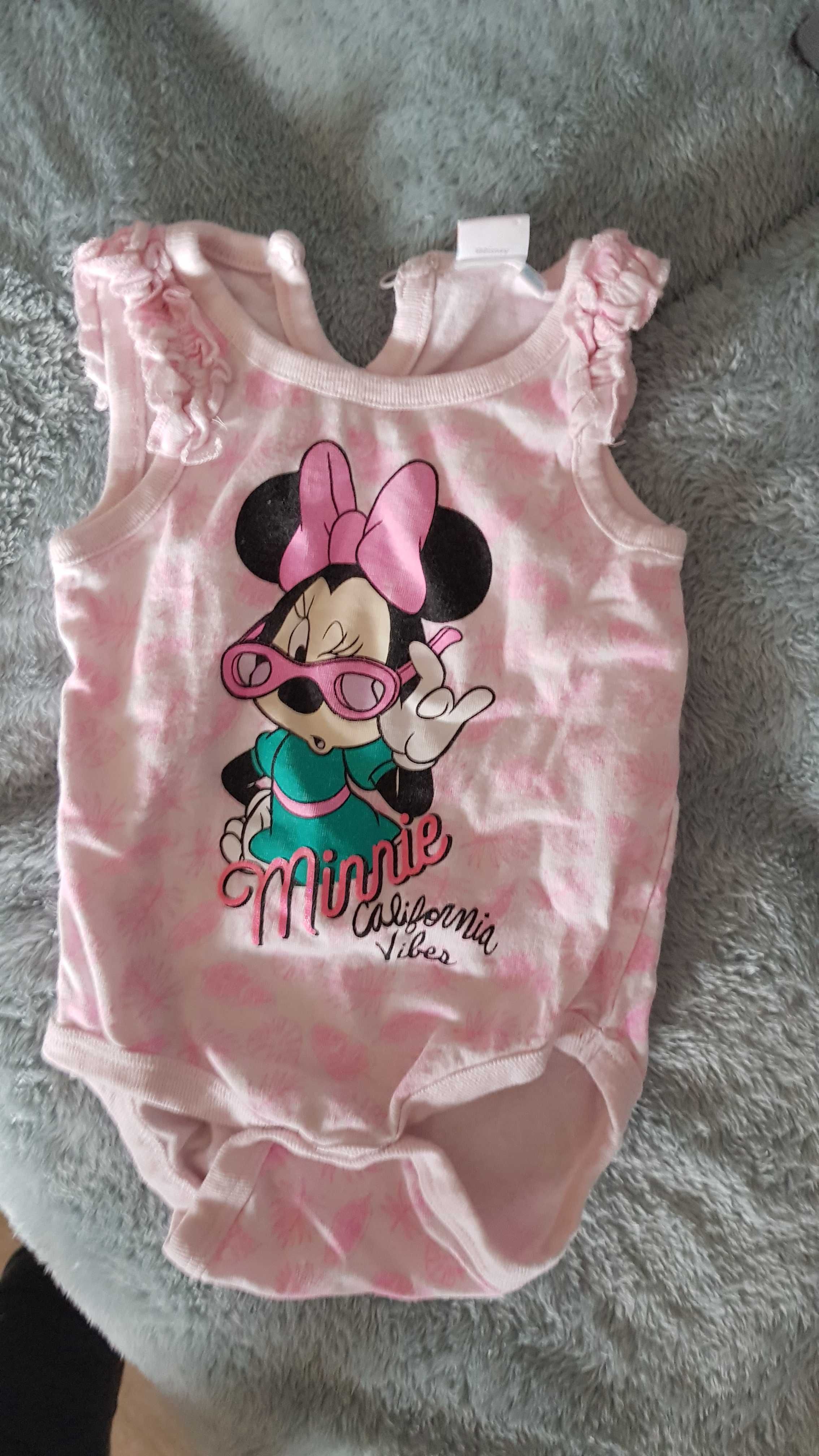 Body bez rękawów dziewczynka różowe Minnie Disney r.68