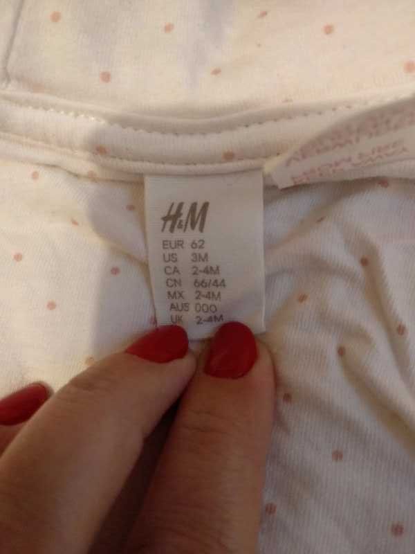 H&M kombinezon jasnoróżowy 62