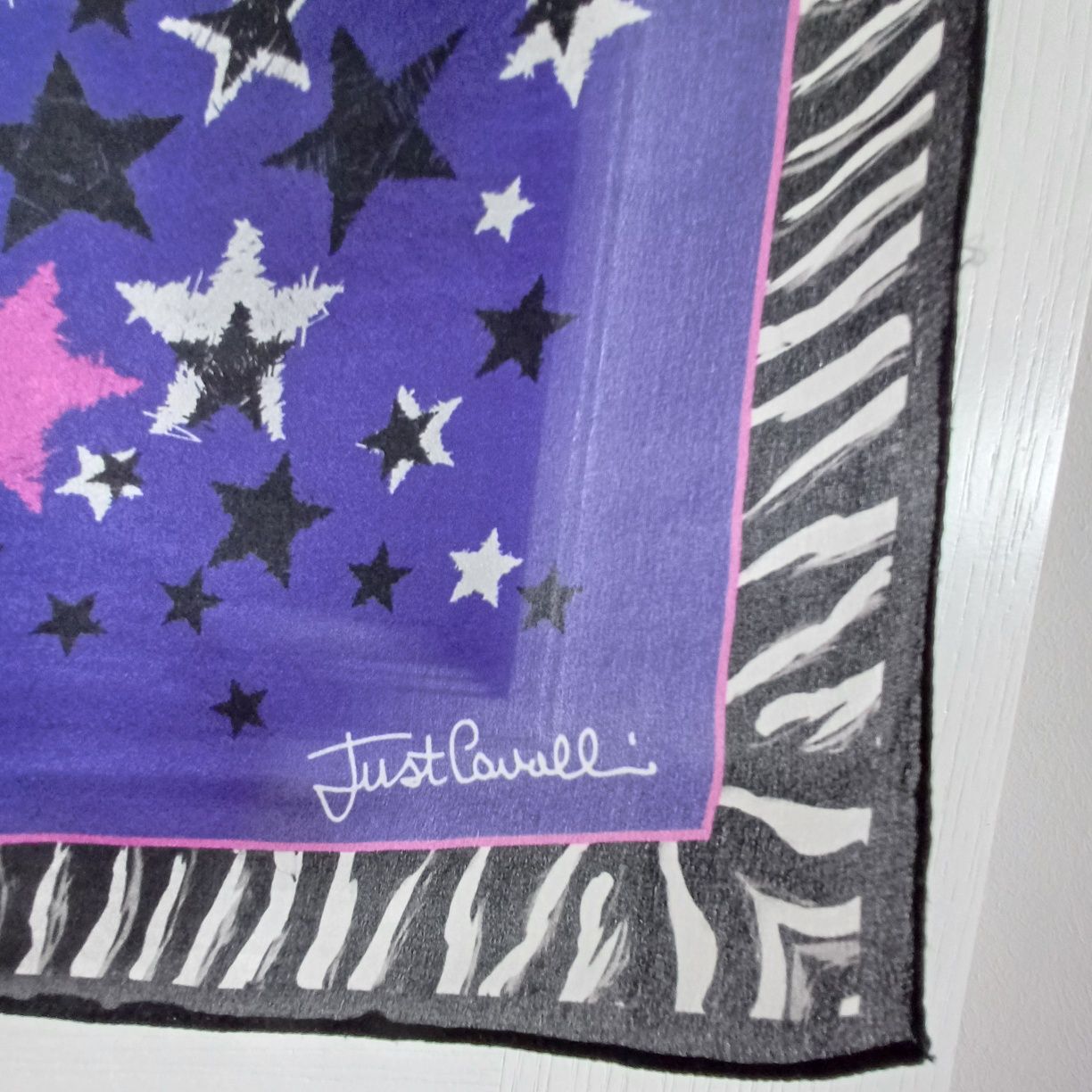 wielki szal Just Cavalli 100% silk jedwab 168cm/64cm