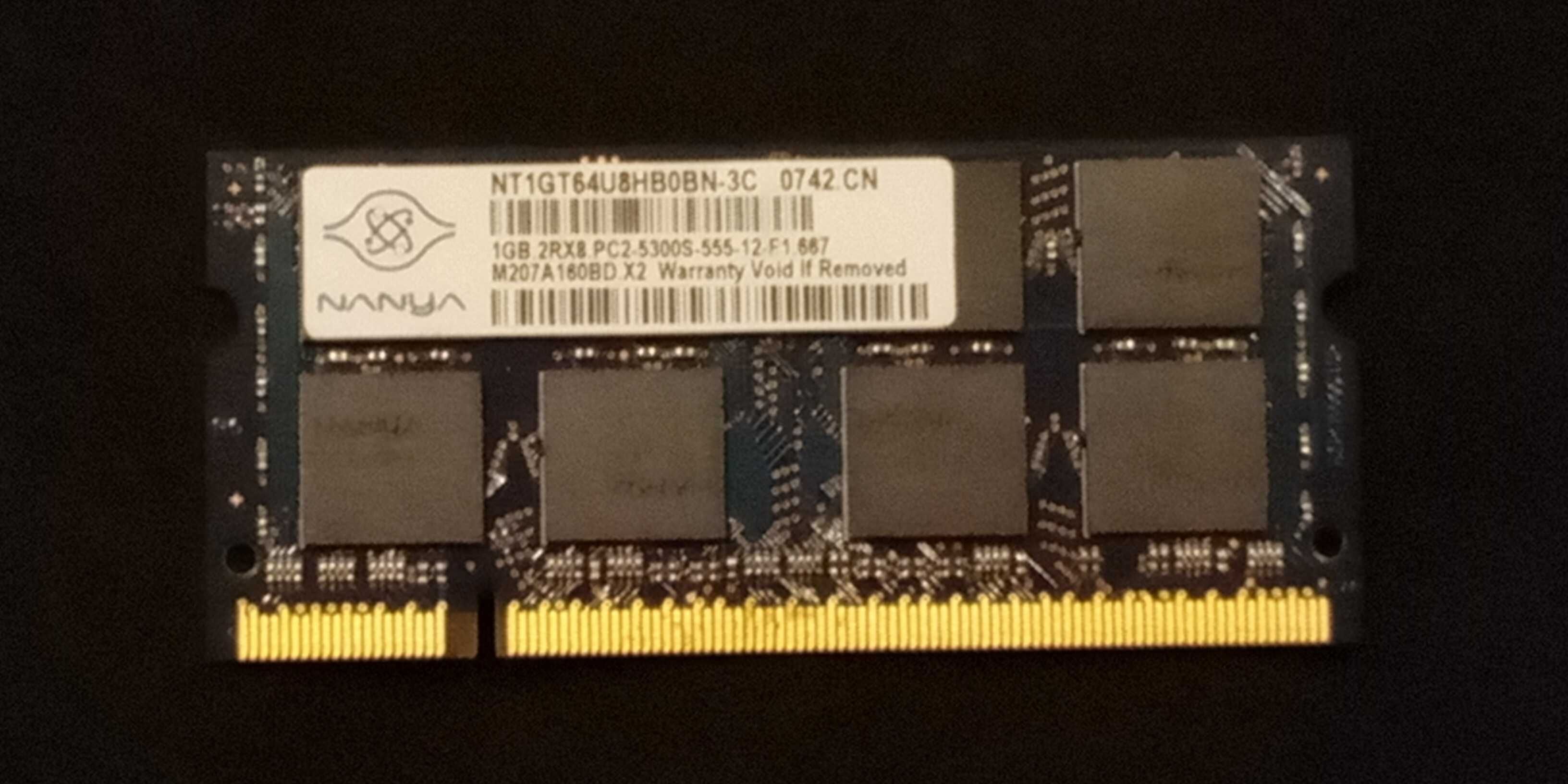 Memórias RAM portátil SODIMM DDR2 512MB 1GB