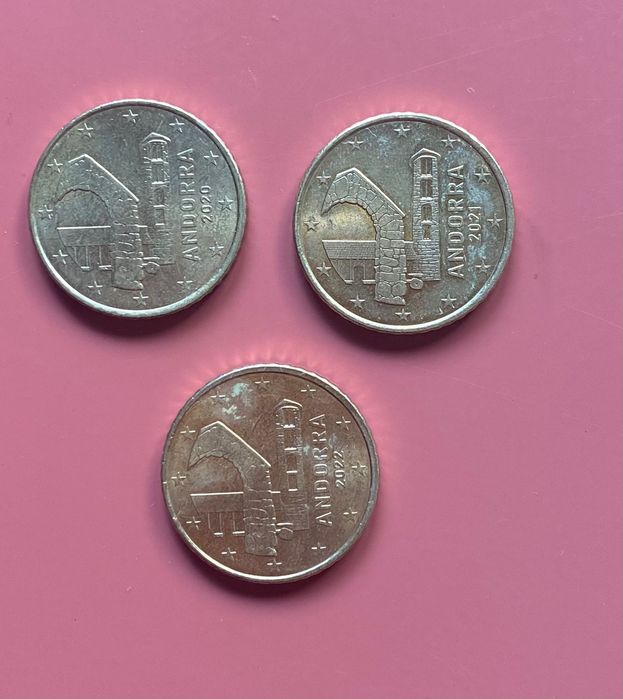 Coleção de Moedas - Andorra - 2€ / 1€ / 10 , 20 e 50 cêntimos