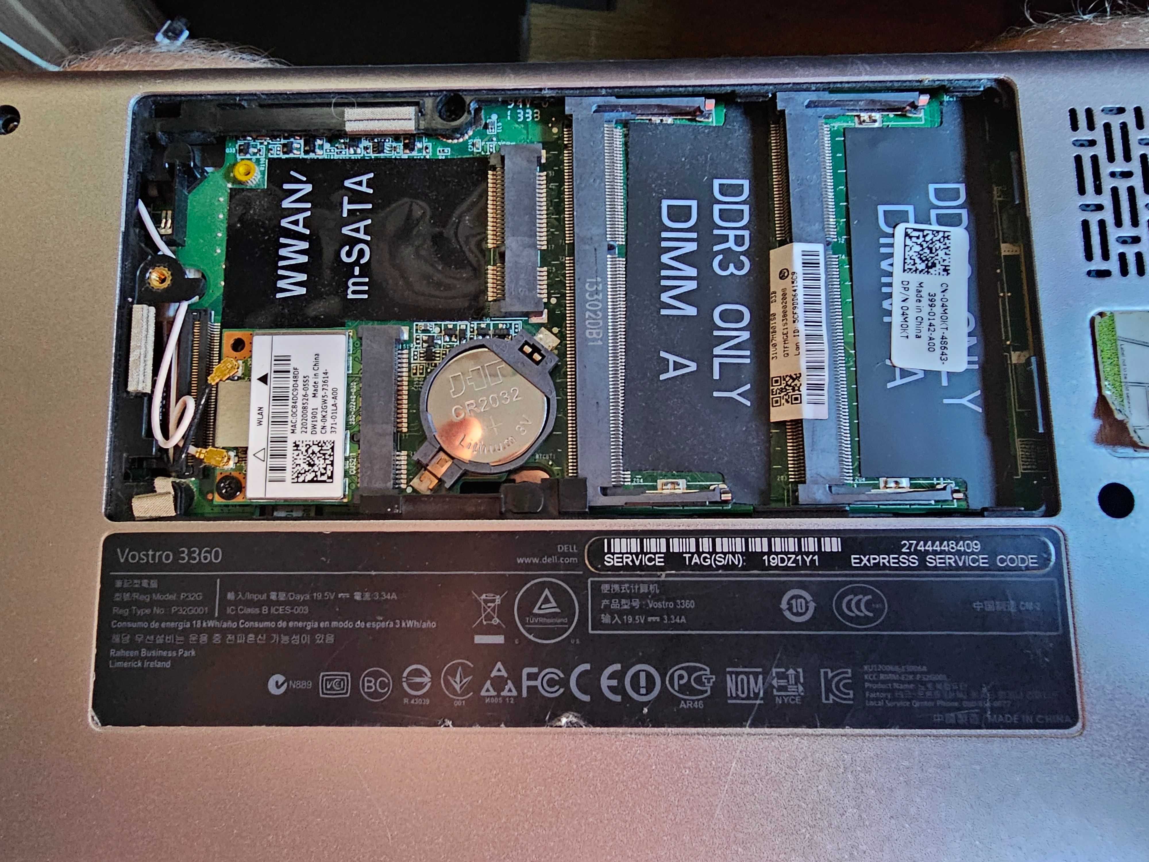 laptop Dell 3360 na części - uszkodzony, zdekompletowany