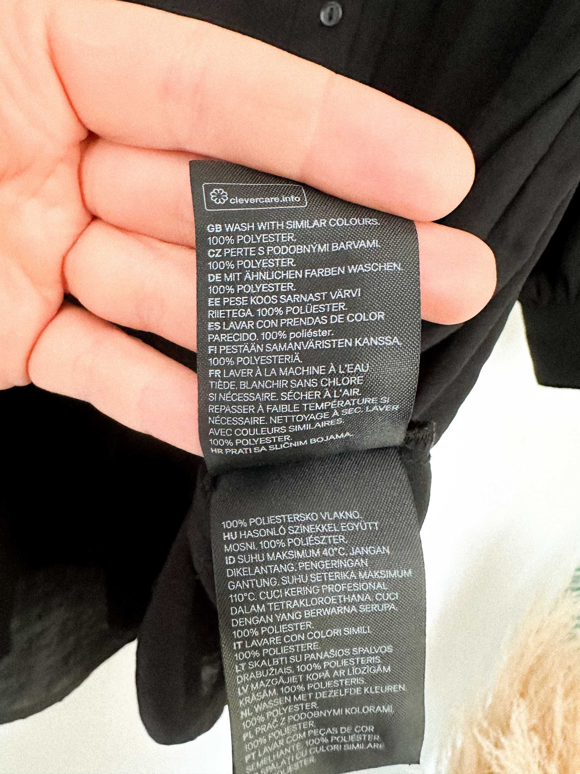 Koszula zwiewna długa sukienka przezroczysta czarna HM XL/42/44
