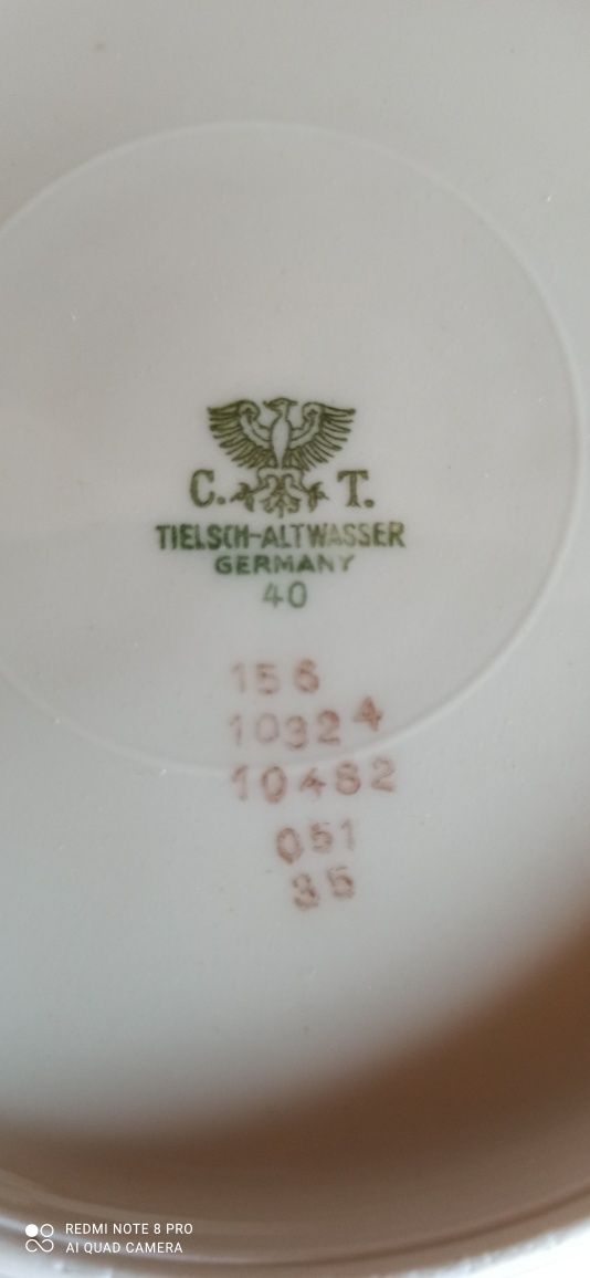 R.  Porcelana Carl Tielsch ALTWASSER TRIO Porcelana Śląska Stary Zdrój