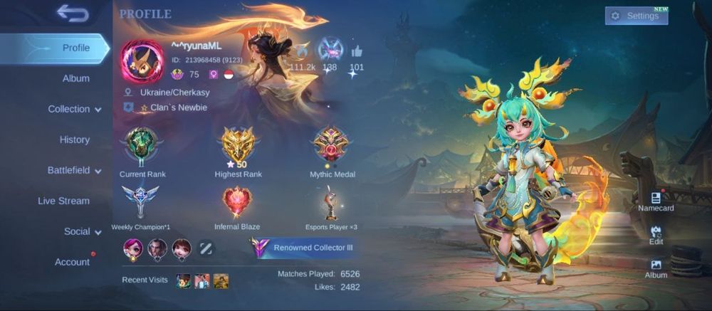 Акаунт Mobile Legends bang bang